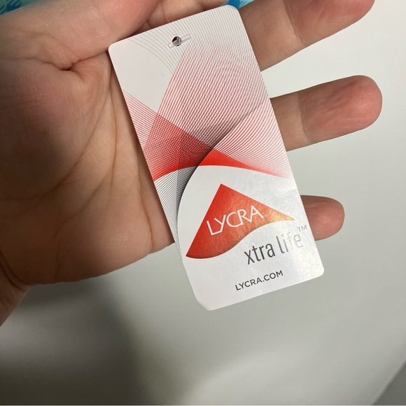 Lands’ End mix & match tankini set blue gingham checkered floral new size 16W - Picture 6 of 14